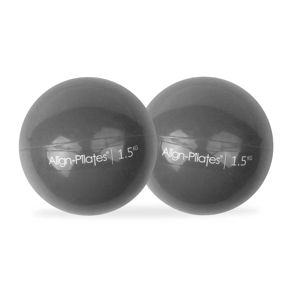 Set of Pilates toning balls in various weights