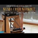 Video workout using a Pilates Wunda Chair